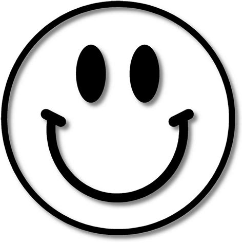 Happy Face Smiley Black And White Clipart