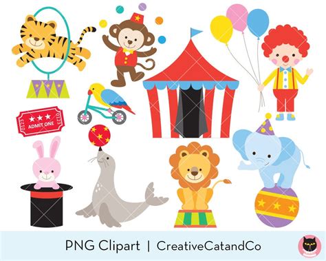 Zirkus Clipart Clipart Zirkus Tier Clipart Clown Clipart Löwe - Etsy ...