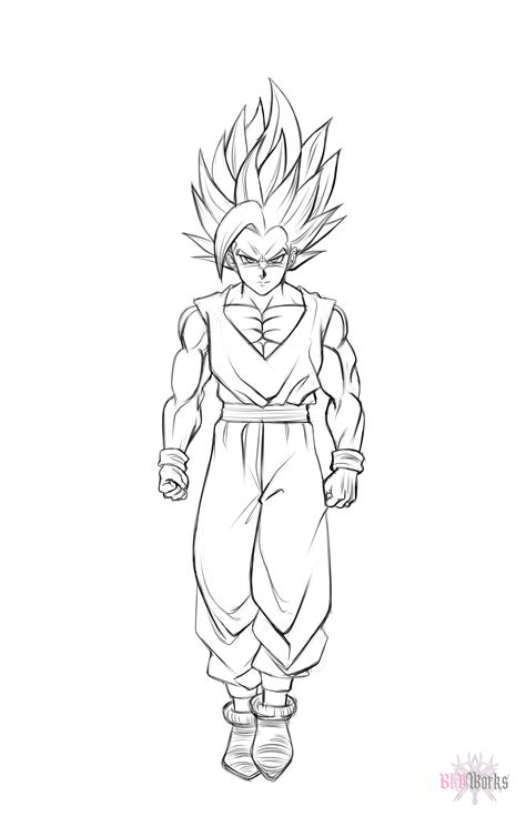 ArtStation - Son Gohan Beast line art