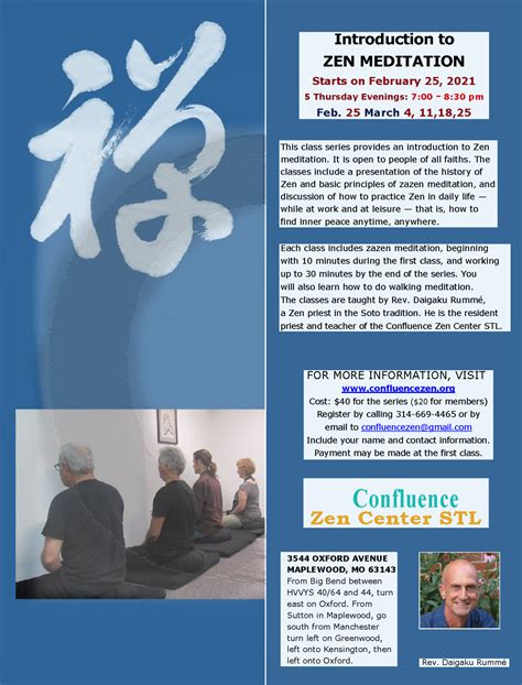 Introduction to Zen Meditation - Interfaith Partnership of Greater St ...