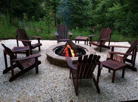 Fire pit with Adirondack chairs | Odena Firepit | Pinterest