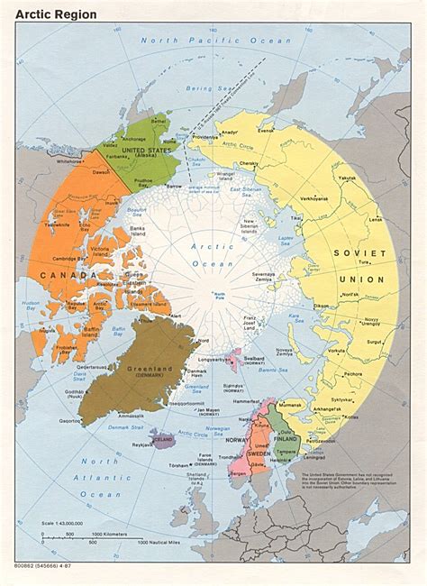 Mapa Politico del Ártico 1987 - mapa.owje.com