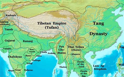 Tang Dynasty Map, China, 700 AD - Nations Online Project | Map, China ...