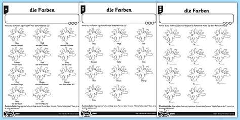 Colours Worksheet / Worksheet German (teacher made) - Twinkl