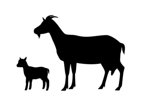 Dairy Goat Head Silhouette