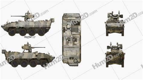 Pandur II 8X8 Armoured Personnel Carrier Blueprint Template - 3DModels.org