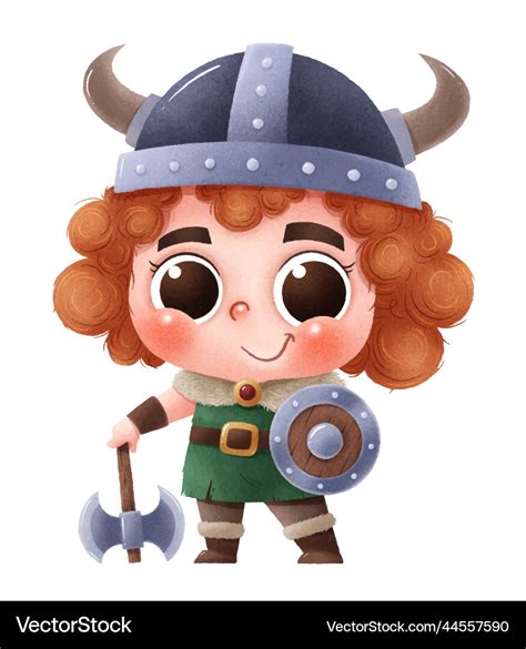 Viking child costume Royalty Free Vector Image