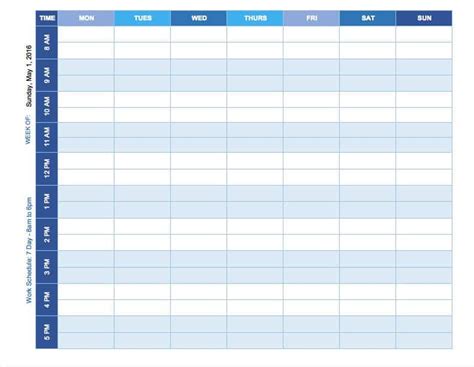 Microsoft Word Weekly Schedule Template For Your Needs