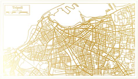 Tripoli Libya City Map in Retro Style in Golden Color. Outline Map ...