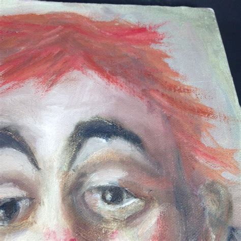 Sad Clown Serious Face Oil Painting on Canvas 11x14" Unsigned Outsider ...