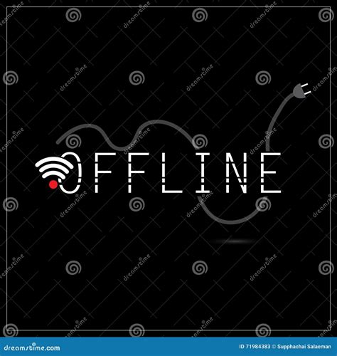 Vector Abstract Offline Disconnect Unplug Concept Logo Text Creative ...