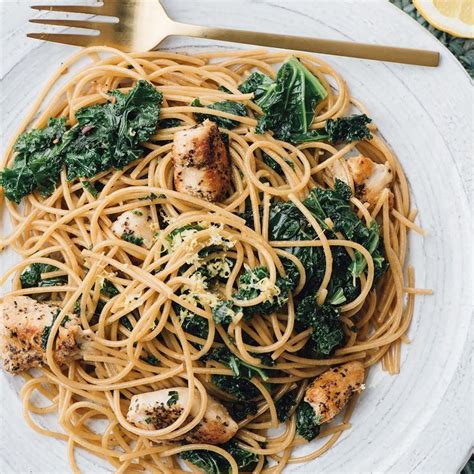 Whole Wheat Pasta With Lemon Kale Chicken... | Pasta dishes, Whole ...