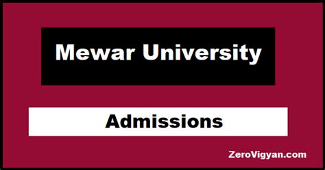 Mewar University Admissions 2021: Dates, Courses, Application Process ...