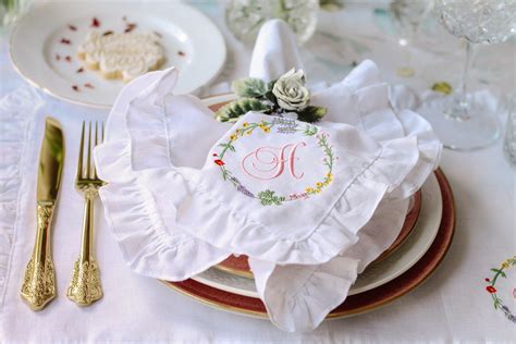 Spring Monogram Napkins | The Embroidered Napkin Company