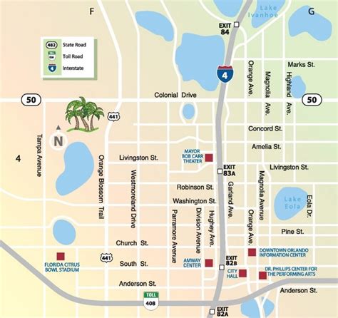 Orlando downtown tourist map - Ontheworldmap.com