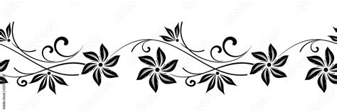 Seamless vector floral border Stock Vector | Adobe Stock