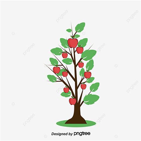 Vector Cartoon Apple Tree, Cartoon Clipart, Tree Clipart, Cartoon Apple ...