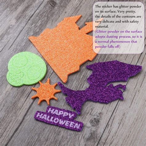 Halloween Glitter Foam Craft Stickers Self-Adhesive Party Decoration ...