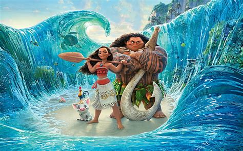 HD wallpaper: Disney princesses, Moana, Vaiana, Sea, cartoon, movie ...