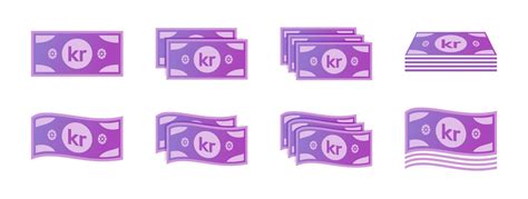 Norwegian Krone Banknote Icon Set 5230548 Vector Art at Vecteezy