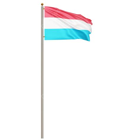 Luxembourg Flag With Pole, Luxembourg Flag Waving, Luxembourg Flag ...