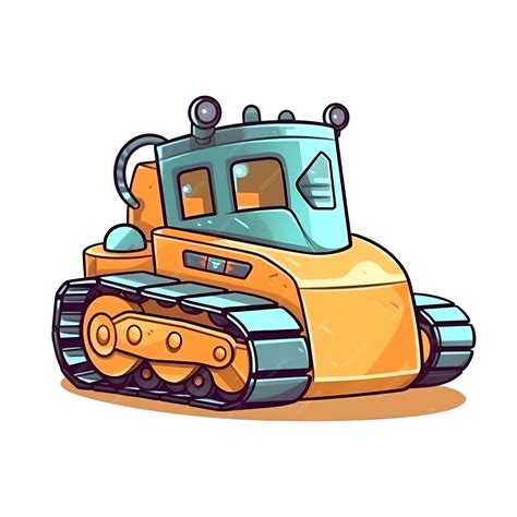 Cartoon bulldozer isolated on white background Vector illustration for ...