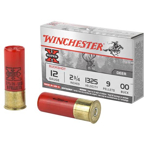 Winchester Ammunition, Super-X, 12 Gauge, 2.75", 00 Buck, Buckshot, 9 ...