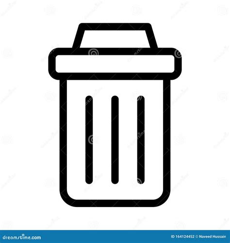 Dustbin Vector Color Line Icon Stock Vector - Illustration of container ...