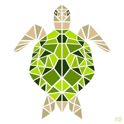 A geometric animal series created from shapes and monochromatic color ...