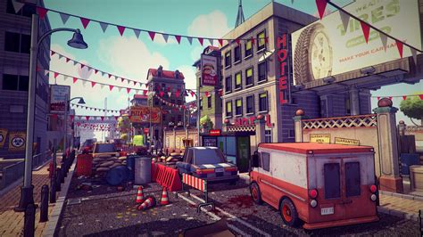 ArtStation - 3d Postapocalyptic cartoon city pack, Rafał Urbański ...