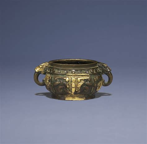 A MINIATURE GILT-SPLASHED BRONZE CENSER, GUI , QIANLONG INCISED FOUR ...