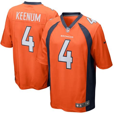 Men's Nike Case Keenum Orange Denver Broncos Game Jersey