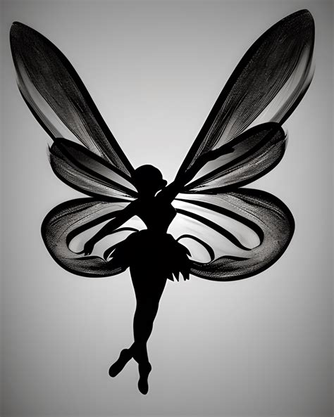 Fairy Flying Silhouette Graphic · Creative Fabrica