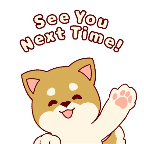 Animated illustration of a Dog Saying "See You Next Time" | UGOKAWA