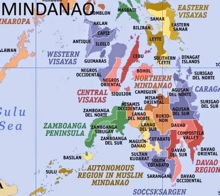 List of Mindanao Regions and Total Number of Provinces