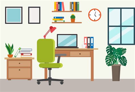 Flat Cartoon Style Home Office 964035 Vector Art at Vecteezy