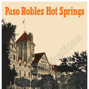 Paso Robles Hot Springs Southern Pacific Vintage Travel Poster - Etsy