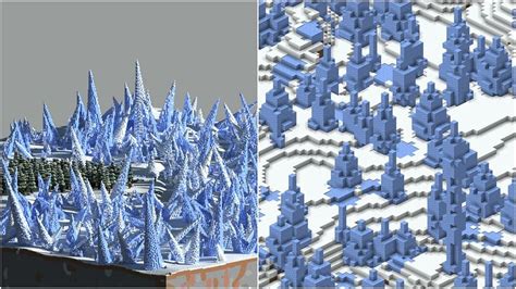 Minecraft player recreates Ice Spike biome