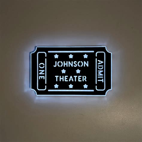 Movie Theater Sign, Personalized, Neon Like, Light Art, Wall Decor ...