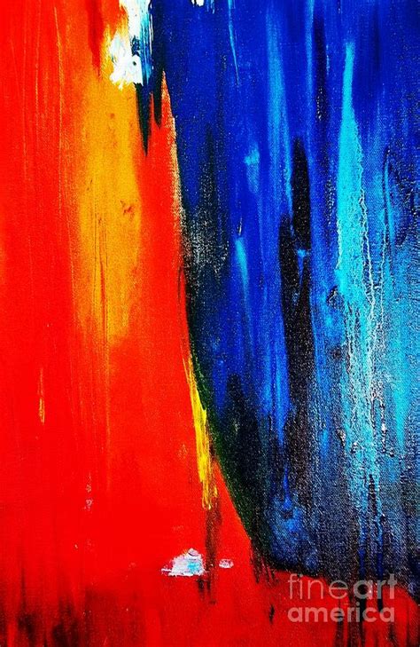 Abstract Red Blue Painting by Rhonda Lee - Pixels