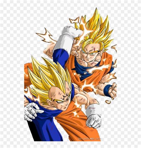 Majin Vegeta Vs Sangoku - Dragon Ball Goku Vs Vegeta Png, Transparent ...