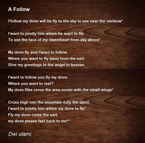 A Follow by Dwi utami - A Follow Poem