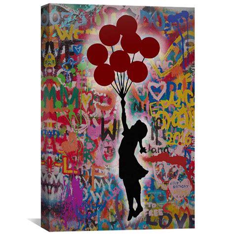 Banksy Balloon Girl Graffiti Canvas – ClockCanvas