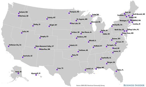 This map shows the most affordable small town in every state