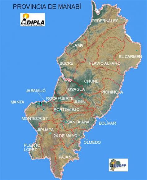 Mapas politico de Manabí