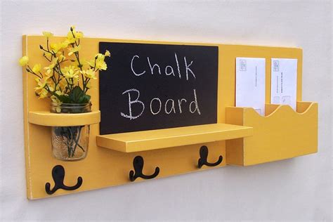 Chalkboard Mail Organizer Coat Rack Mail Holder Letter - Etsy | Mail ...