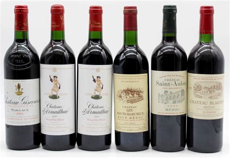 Sold at Auction: 6 whole bottles of Bordeaux red wine, France.