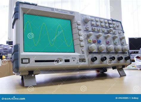 Oscilloscope with Sine Wave Illustration Stock Image - Image of digital ...