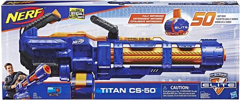 The Nerf Minigun With 50 Round Drum - NERF ELITE TITAN CS50