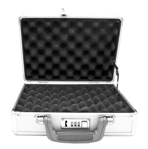 Aluminum Gun Case w/ Combination Lock and Carry Handle, Silver